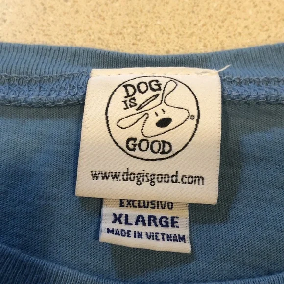 DOG IS GOOD CAT MOM GRAPHIC PRINT T-SHIRT BLUE WHITE SIZE EXTRA LARGE - Picture 8 of 12